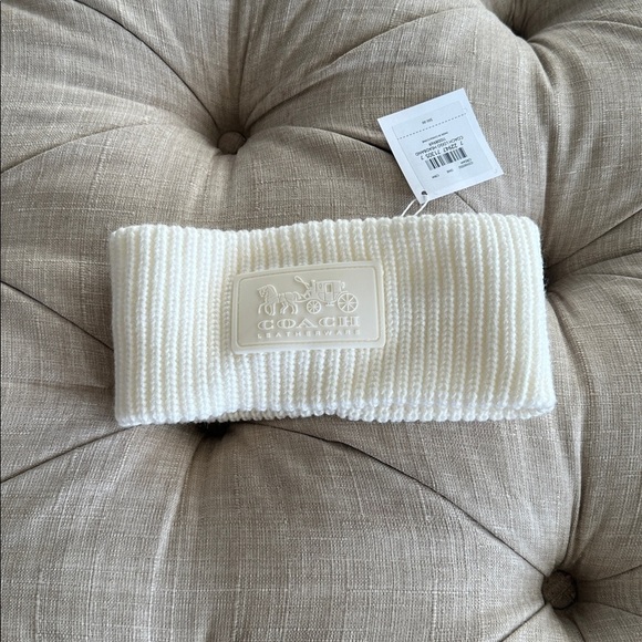 Coach White Knit Headband
